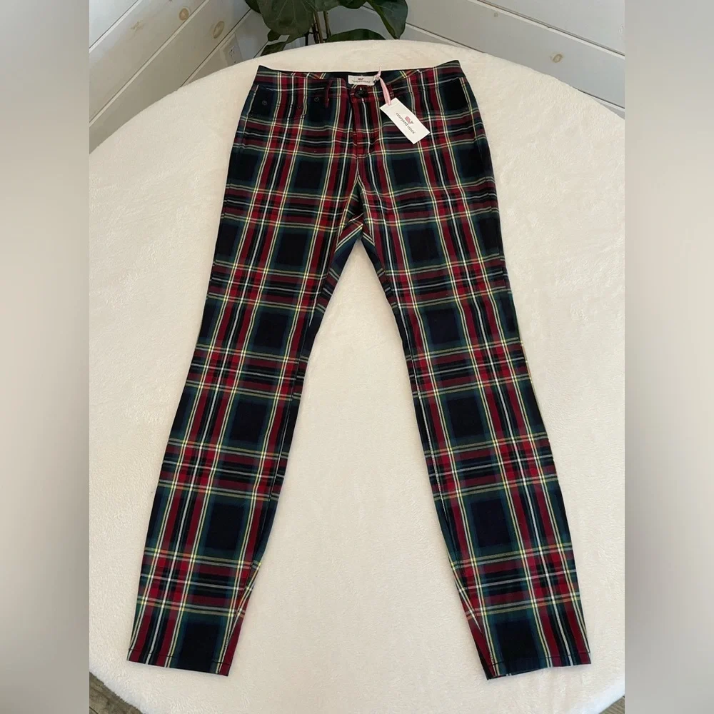 Vineyard Vines Sm Sz 6 Tartan Plaid High Rise Jolly Stretch Slim Cotton NWT - Picture 6 of 17